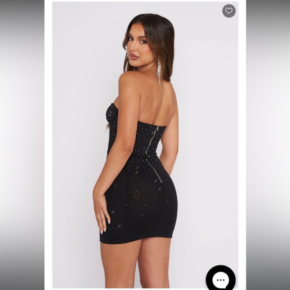 Whitefox Boutique Black Rhinestone Mini Dress - Picture 2 of 3